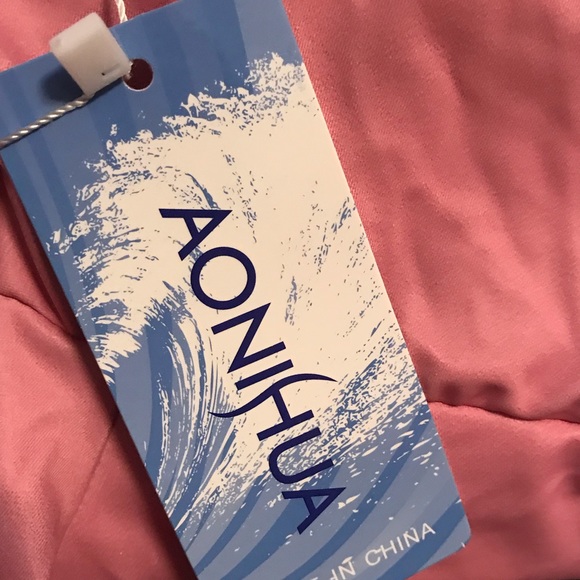 Pink ruffle sleeve one piece NWT sz XL - Picture 8 of 8